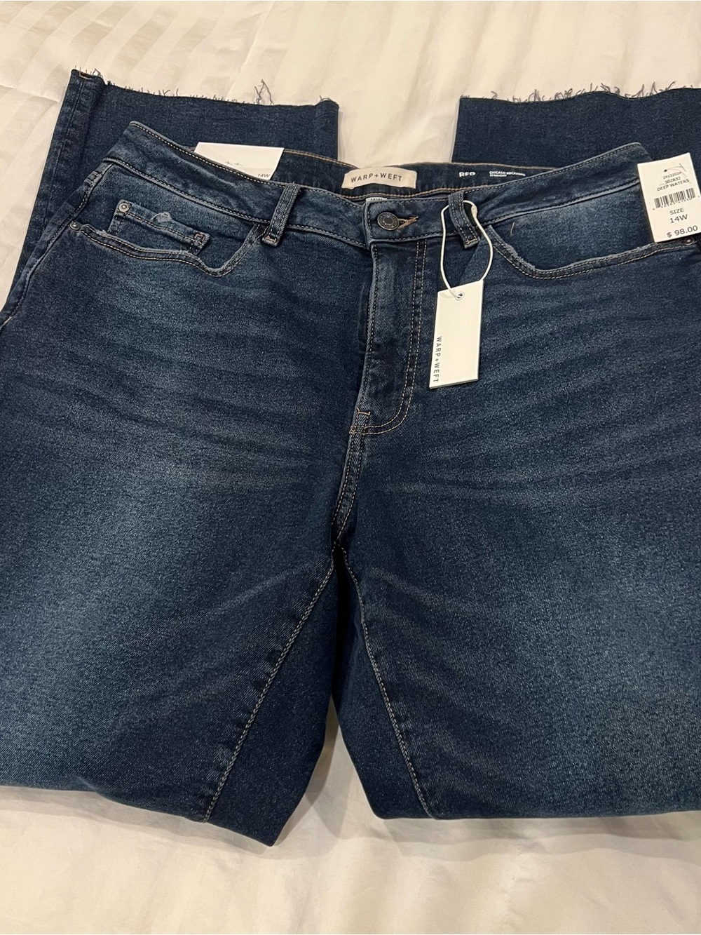 NWT Warp + Weft RFD Plus Straight Jeans - deep waters - size 14W / 32